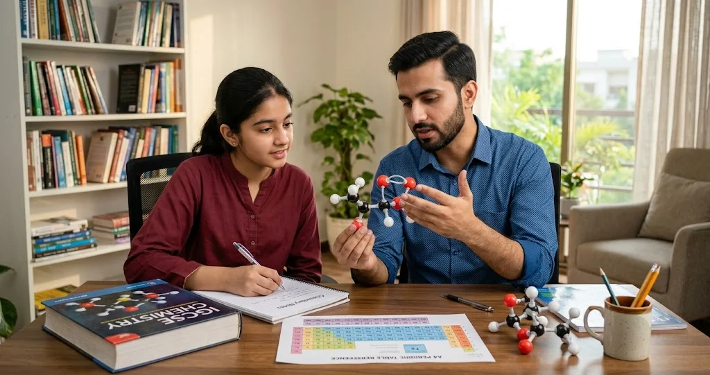 Chemistry tutor in Islamabad teaching a student